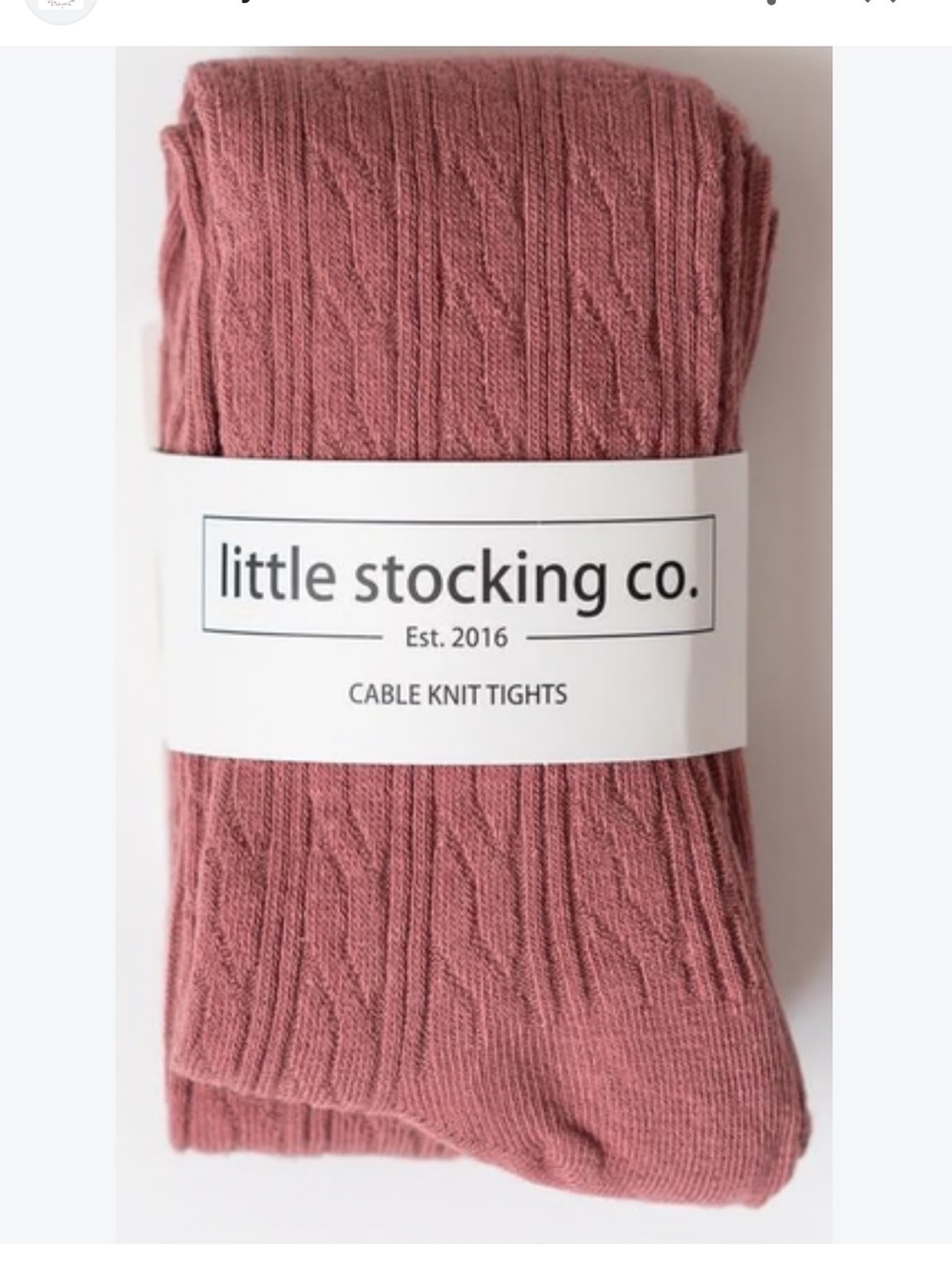 Little Stocking Co. Cable Knit Tights in mauve Rose